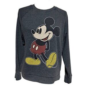 Disney Mickey Mouse Charcoal Gray Crewneck Sweatshirt‎ M By Forever 21